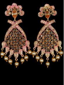 Reverse Ad Earrings With Meenakari Work